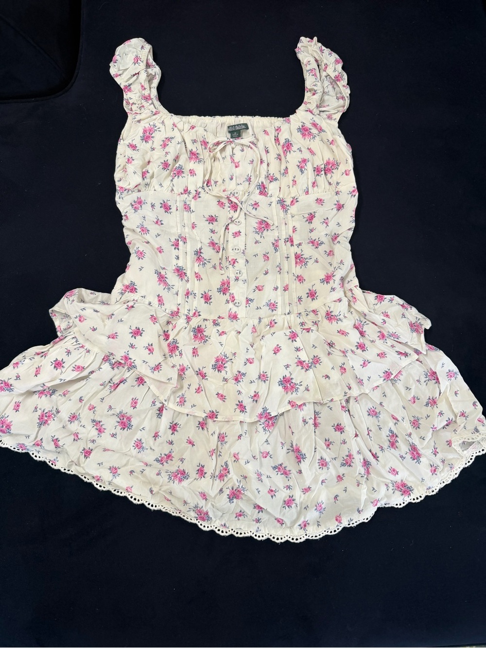 wild fable Cream Floral Ruffle Sleeveless Peasant Top
